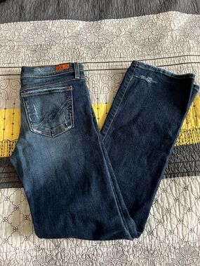 Women’s Boot Cut Jeans in Dark Blue Plastic By Gly